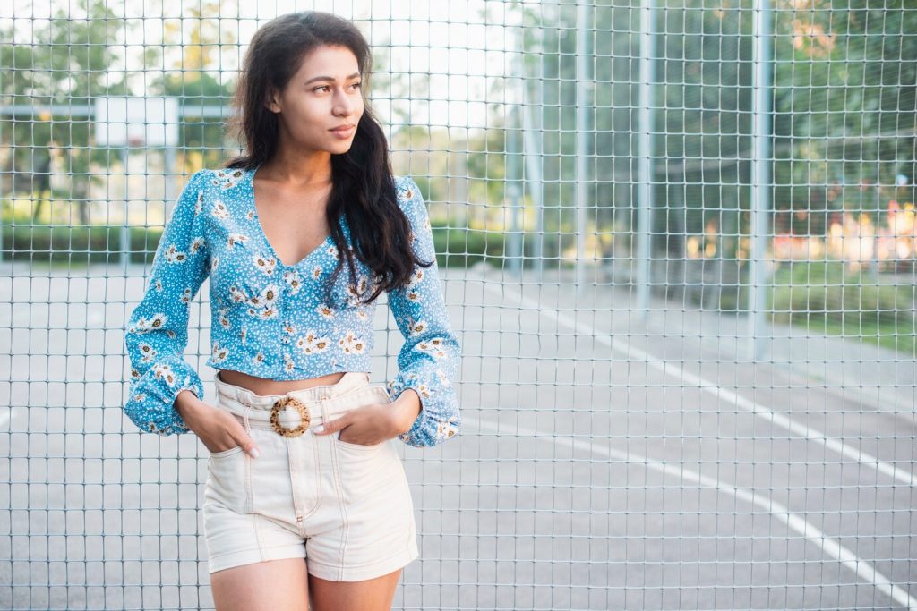 Cropped Button-Front Tank