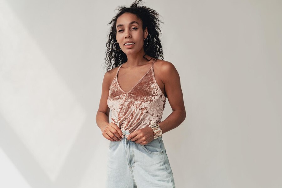 Cropped Velvet Top