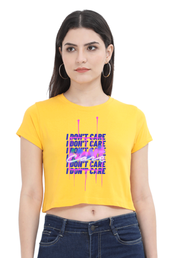 Golden Yellow Crop Top I Don't Care