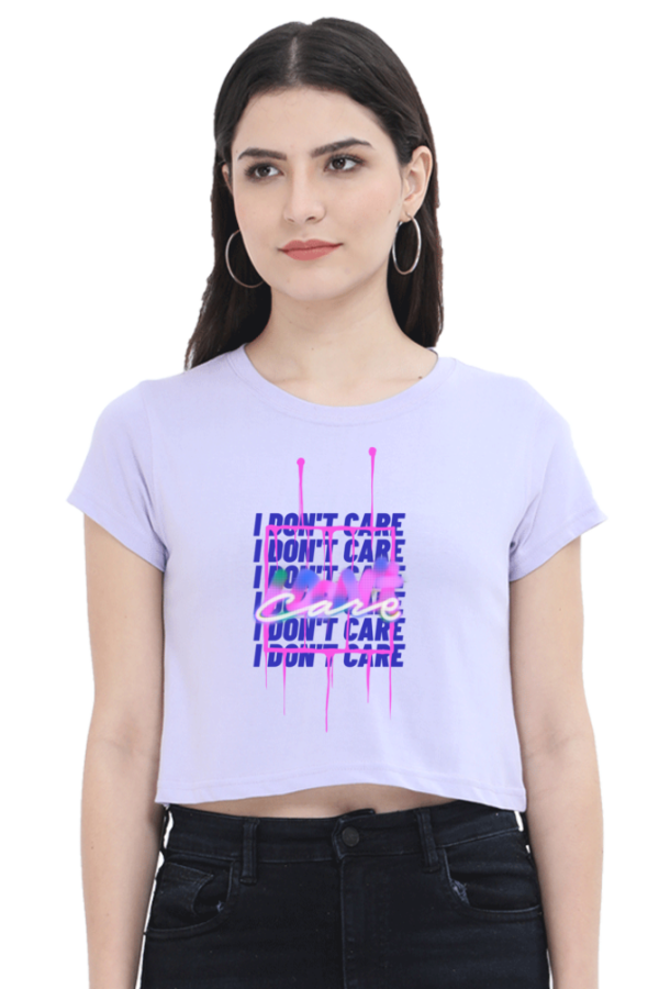 Lavender Crop Top I Don't Care