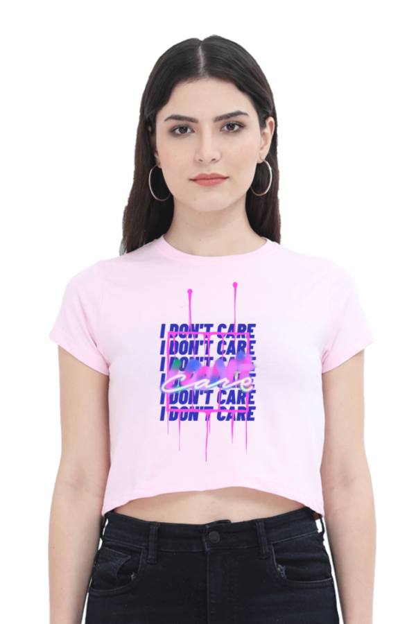 Little Baby Pink Crop Top I Don't Care