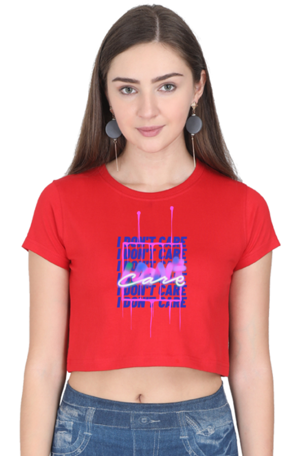 Red Crop Top I Don't Care